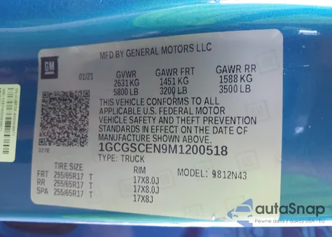 2021 Chevrolet Colorado 2Wd Short Box Lt from USA, damaged, VIN 1GCGSCEN9M1200518